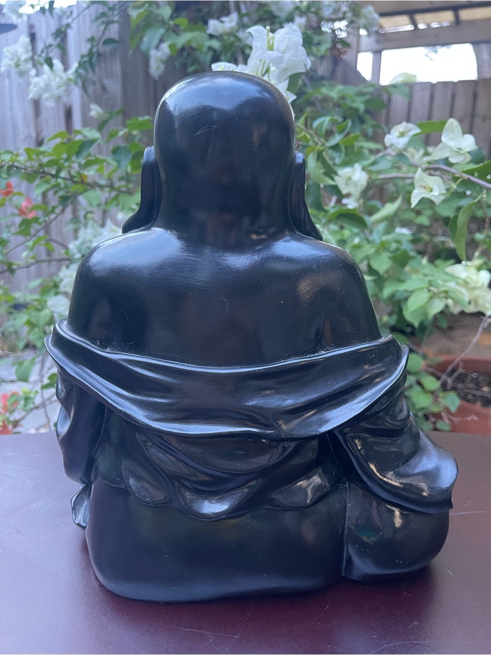 Black Laughing Buddha Figurine - Decorative Home Art - Picture 6 of 8